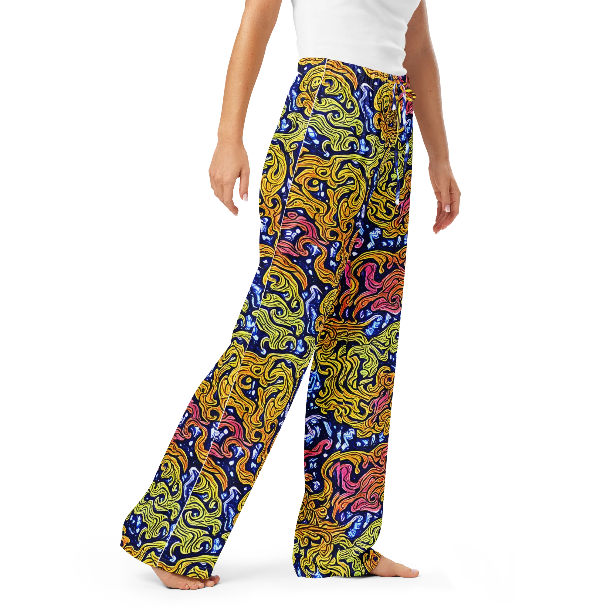 Golden Whorl on Women's Pajama Pants — Right Front
