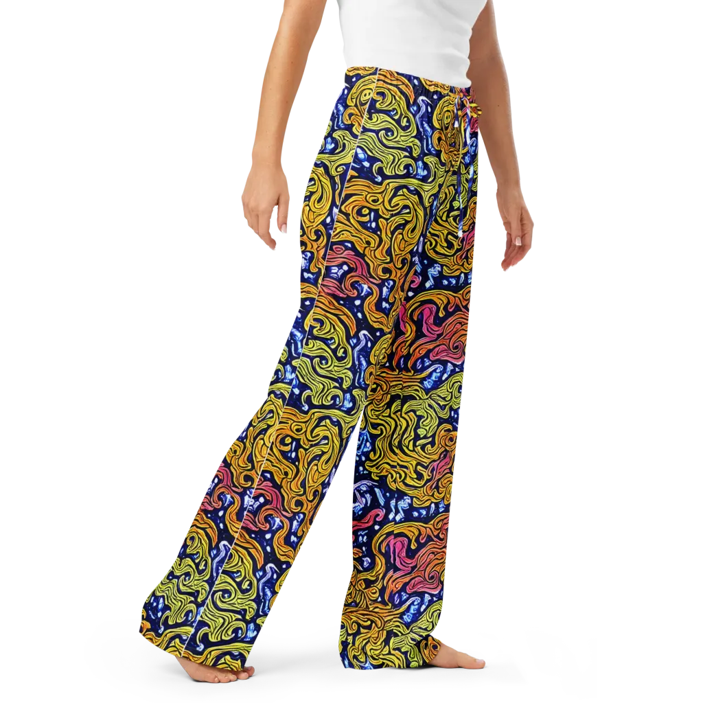 Golden Whorl on Women's Pajama Pants — Right Front