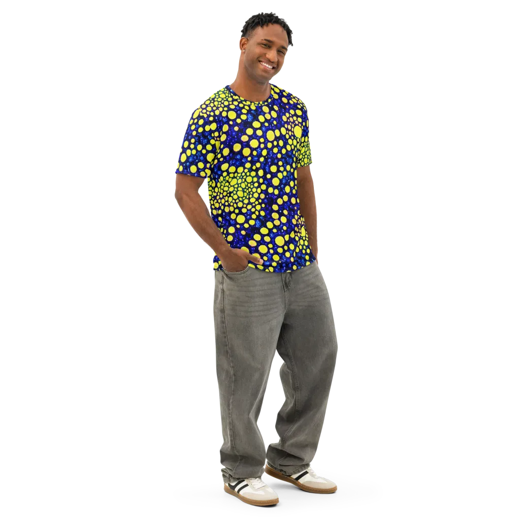 Solar Bubble on Men's Cotton Crew Neck T-Shirt — Right Front