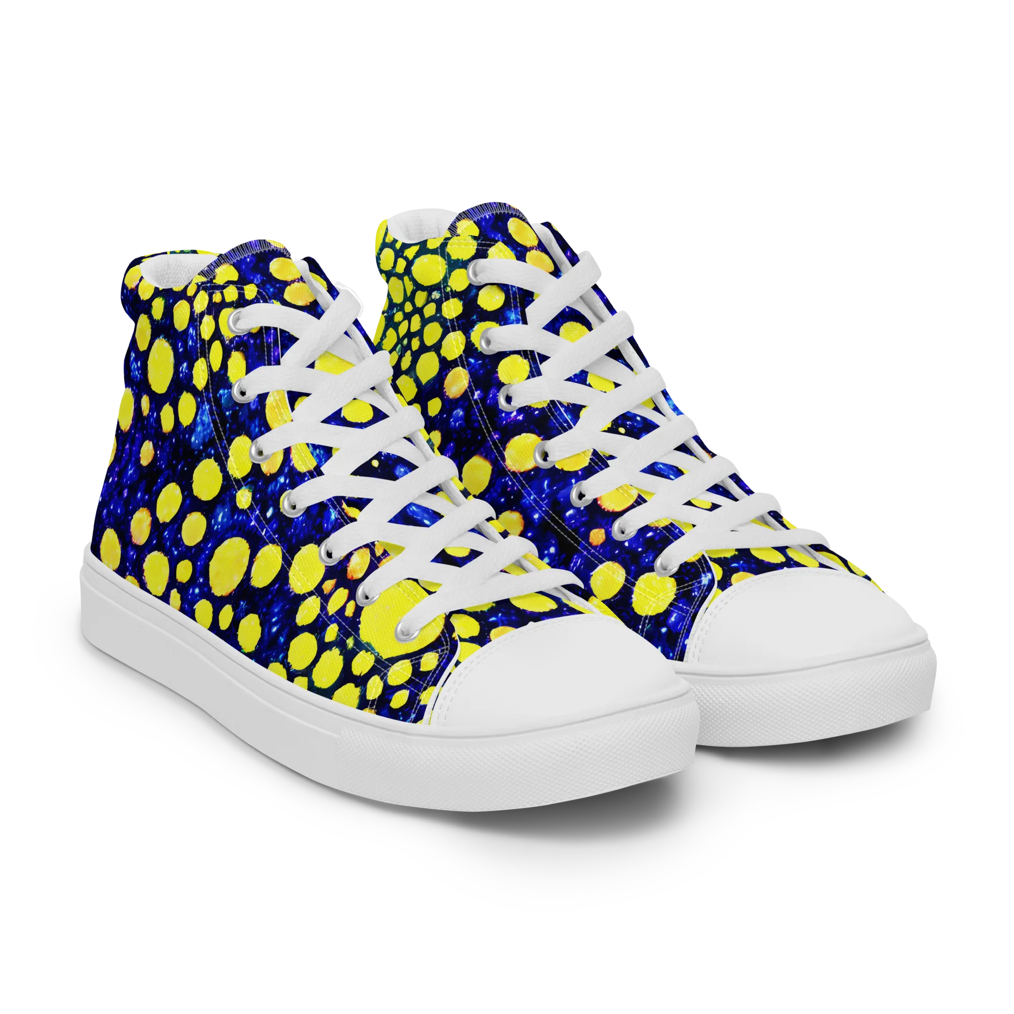 Solar Bubble on Men's High Top Canvas Shoes — Right Front