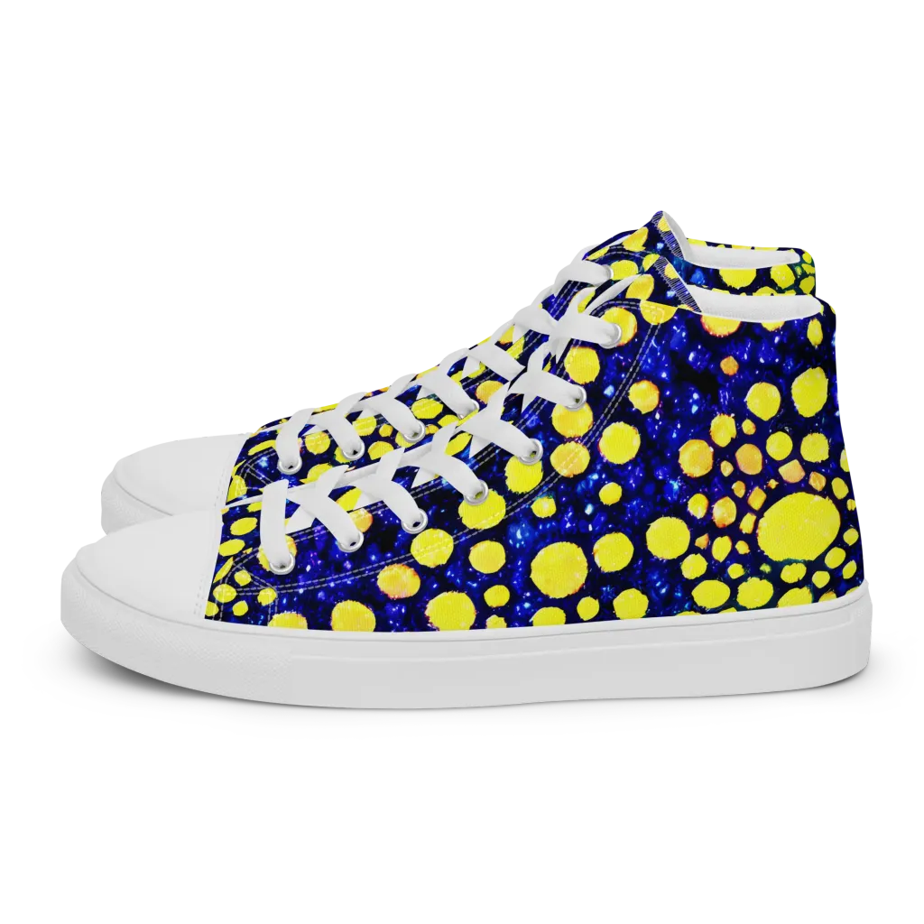 Solar Bubble on Men's High Top Canvas Shoes — Left