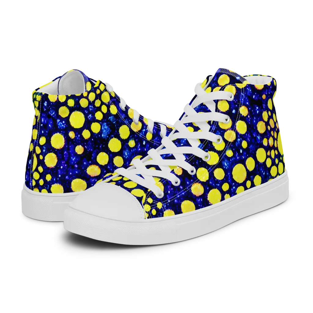 Solar Bubble on Men's High Top Canvas Shoes — Left