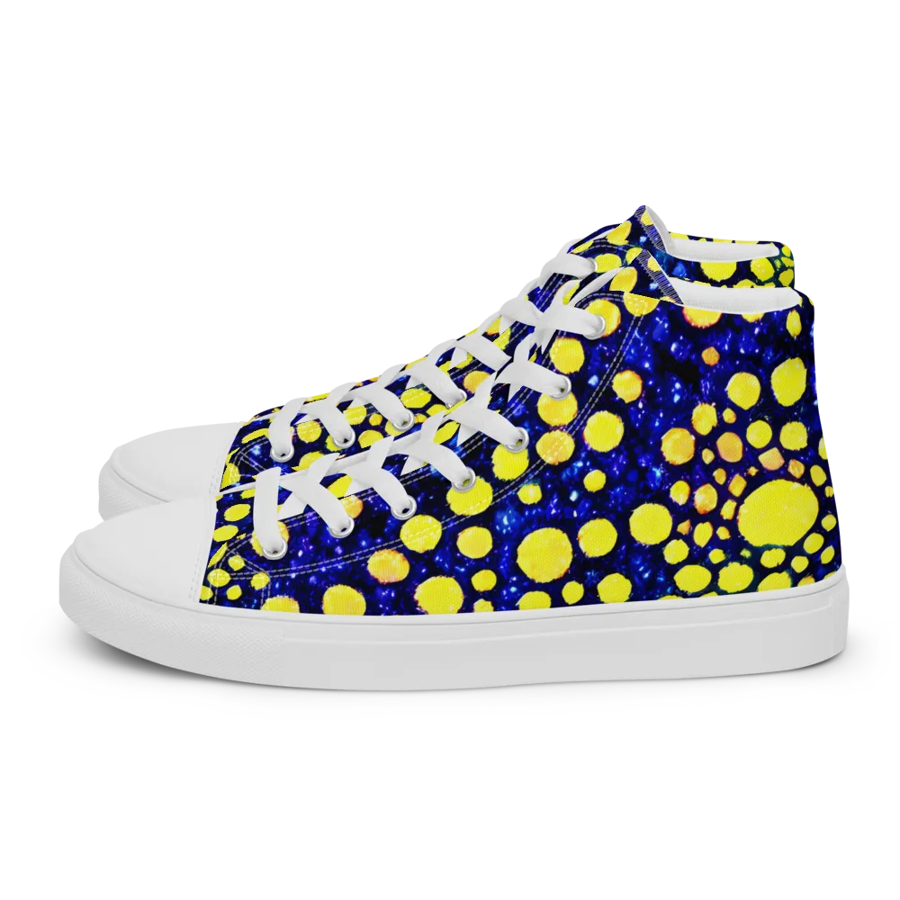 Solar Bubble on Women's High Top Canvas Shoes — Left
