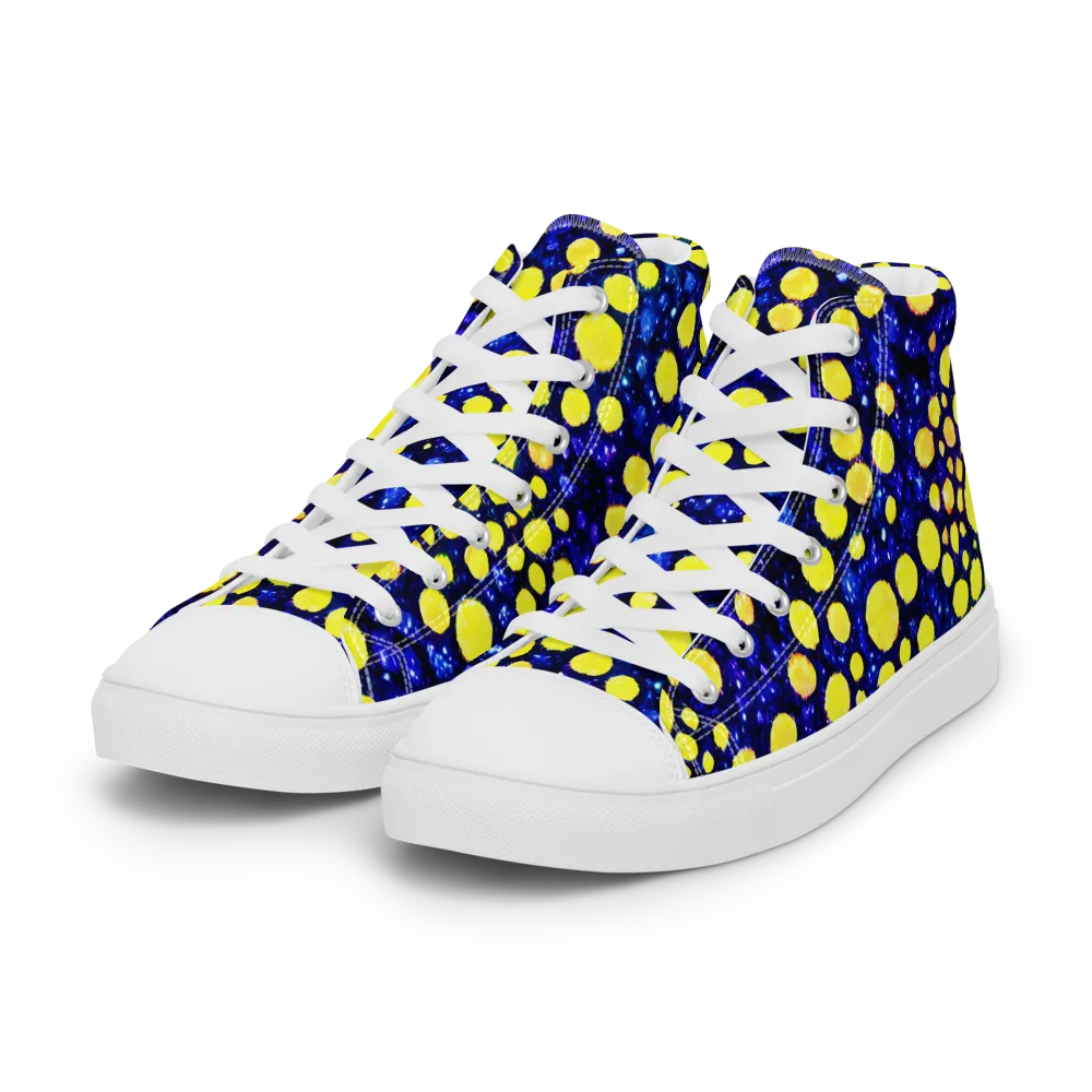 Solar Bubble on Women's High Top Canvas Shoes — Left Front