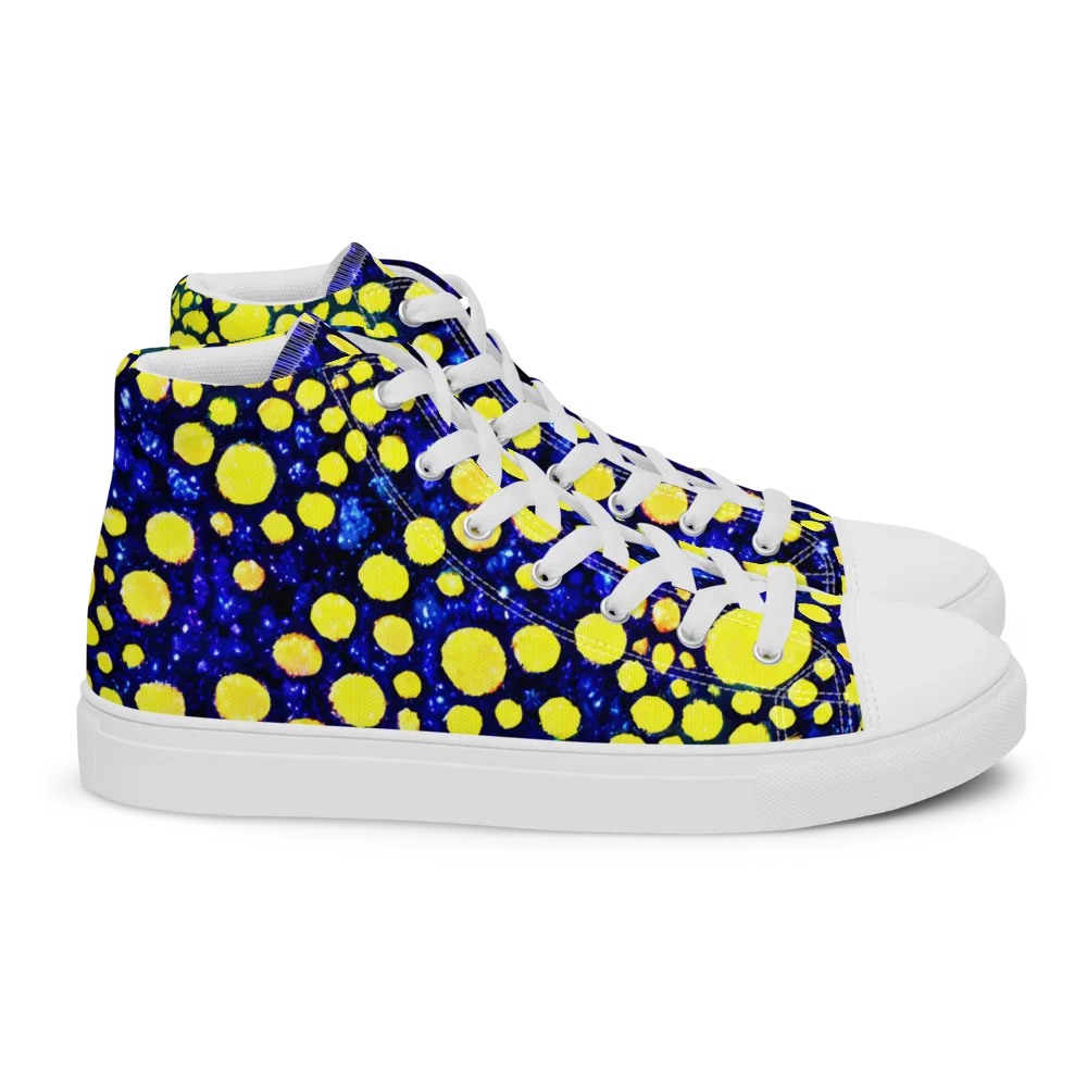 Solar Bubble on Women's High Top Canvas Shoes — Right