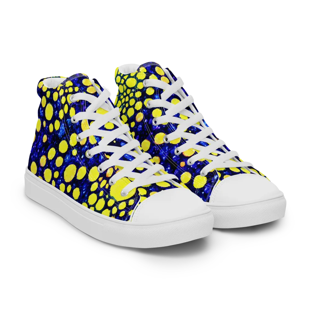 Solar Bubble on Women's High Top Canvas Shoes — Right Front