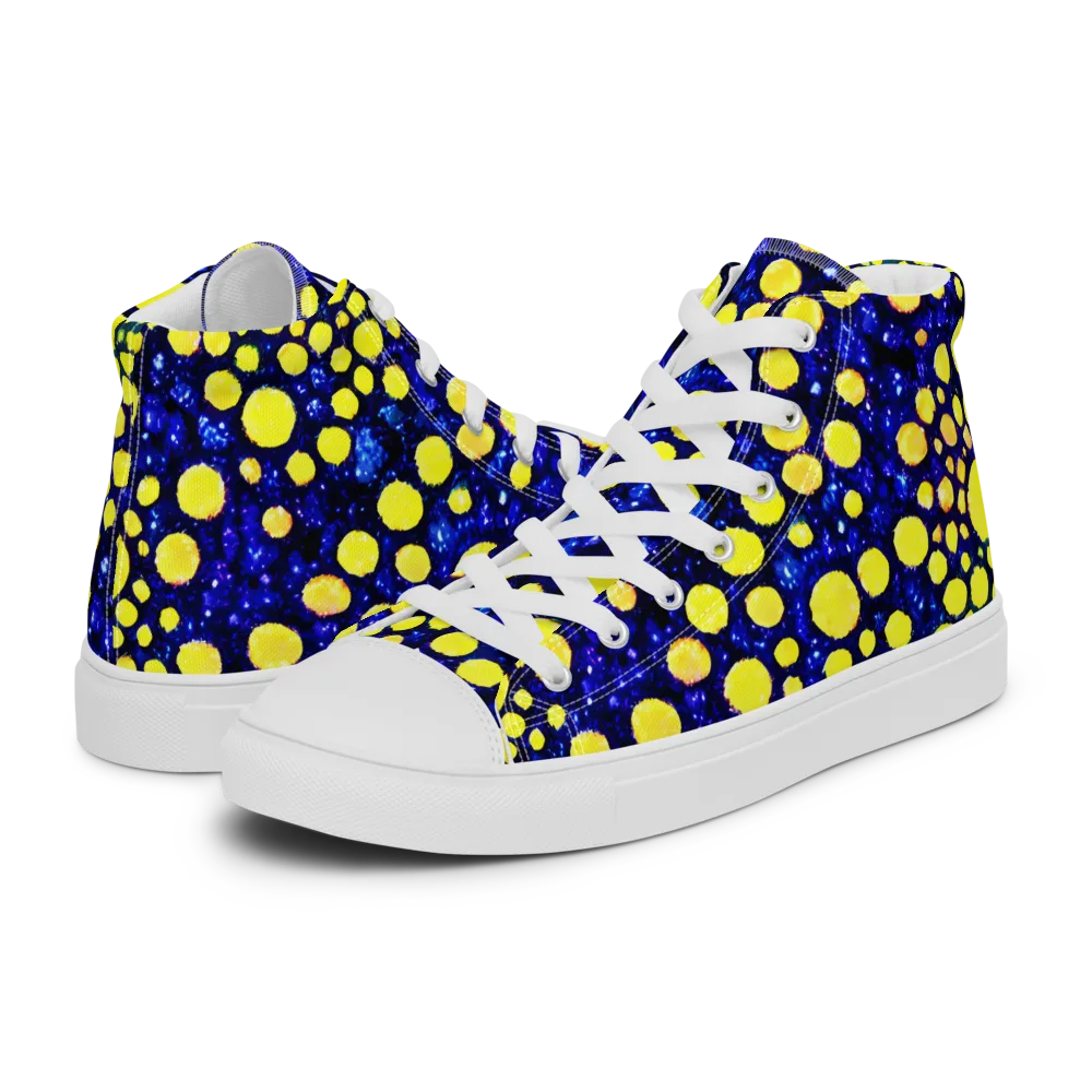 Solar Bubble on Women's High Top Canvas Shoes — Left