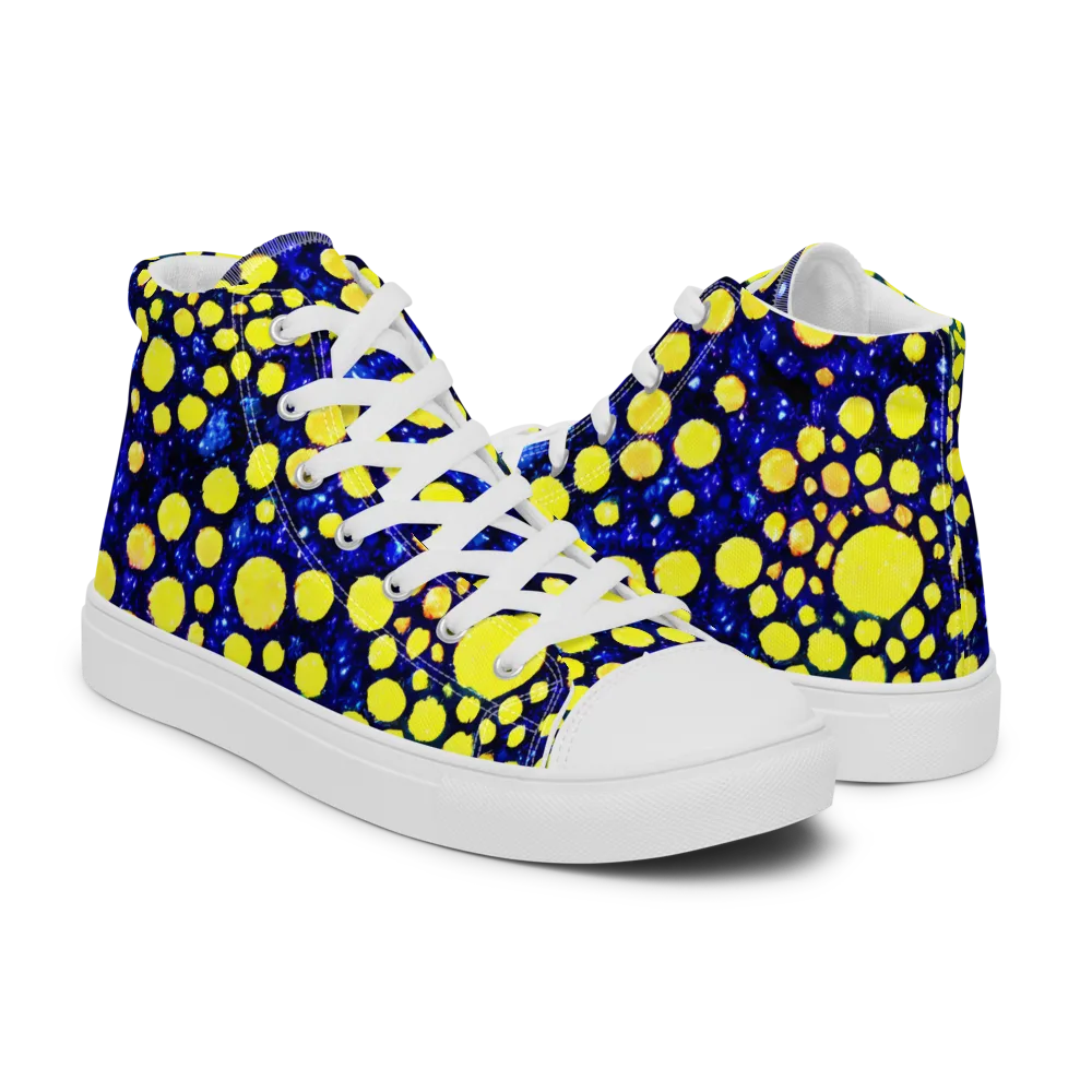 Solar Bubble on Women's High Top Canvas Shoes — Right