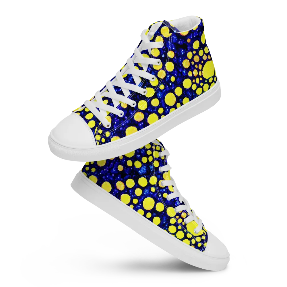 Solar Bubble on Women's High Top Canvas Shoes — Front