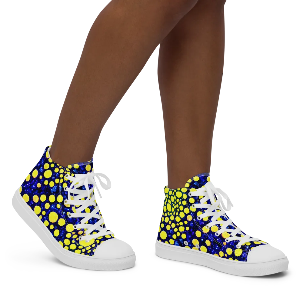Solar Bubble on Women's High Top Canvas Shoes — Right