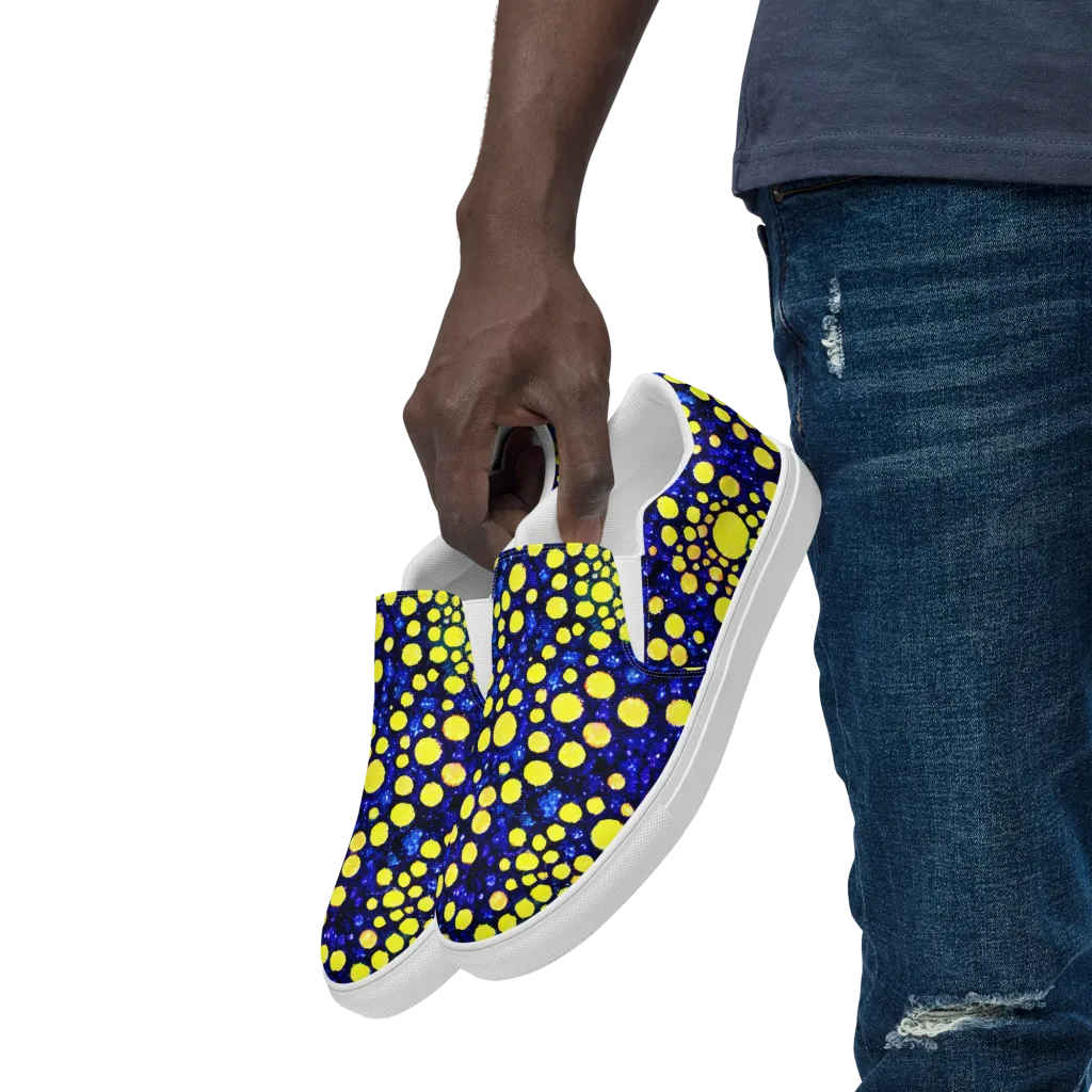 Solar Bubble on Men's Slip-On Canvas Shoes — Left Front