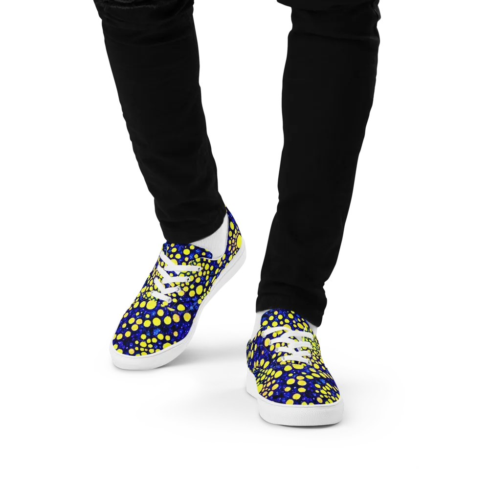 Solar Bubble on Men's Lace-Up Canvas Shoes — Front