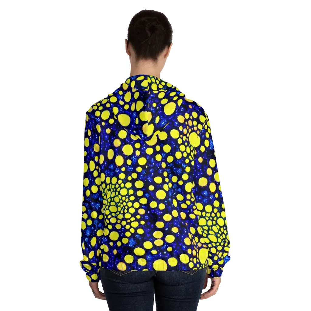 Solar Bubble on Women's Full-Zip Hoodie — Back On Person