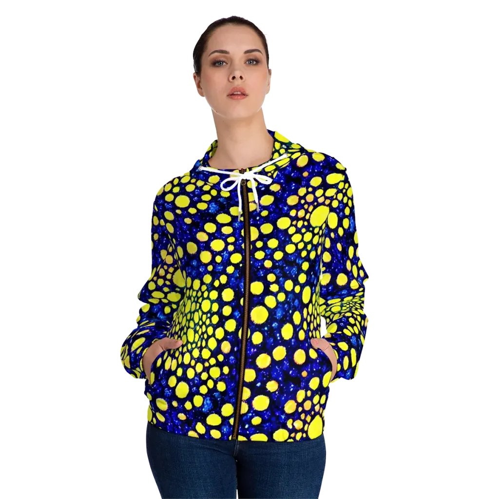 Solar Bubble on Women's Full-Zip Hoodie — Front On Person
