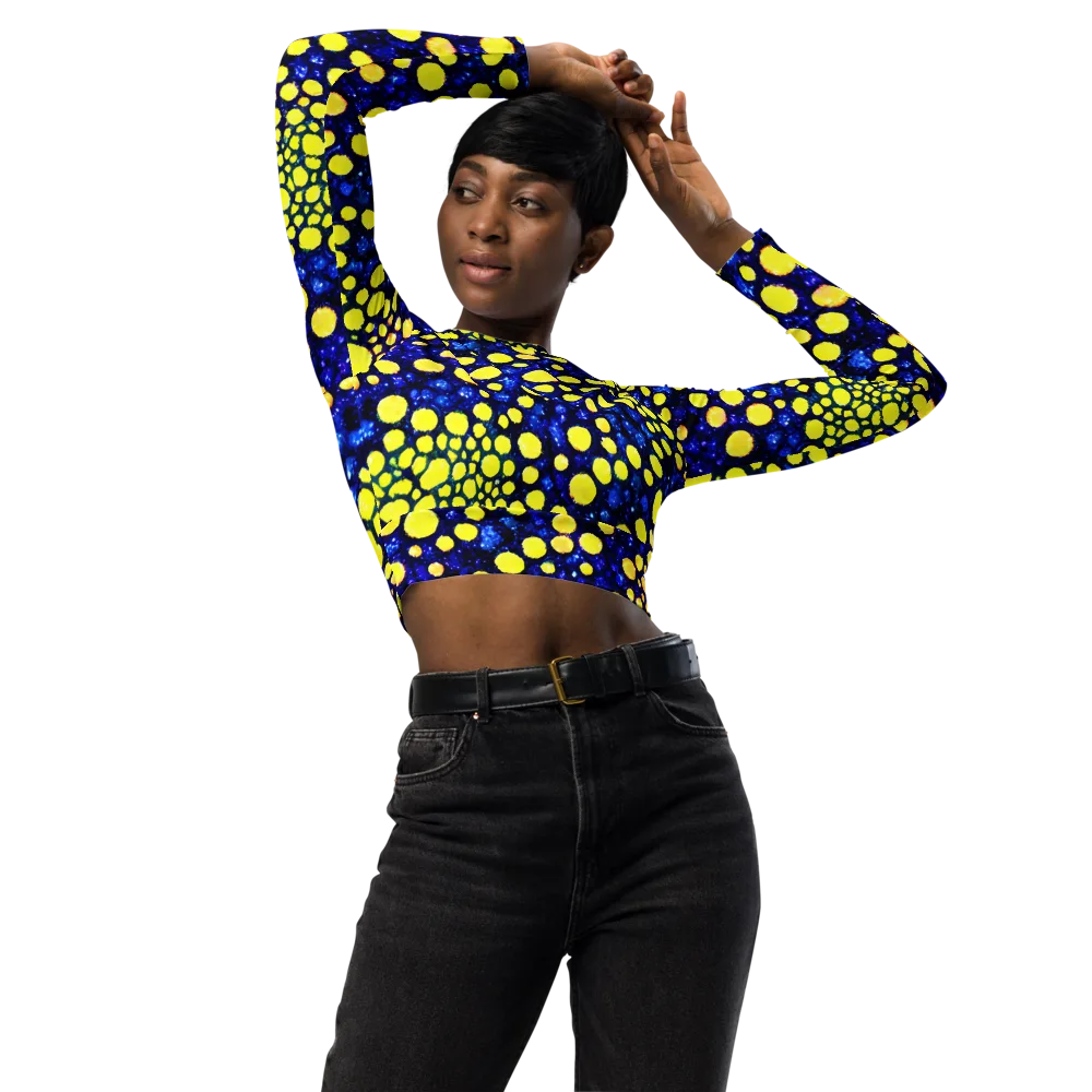 Solar Bubble on Long Sleeve Crop Top — Front