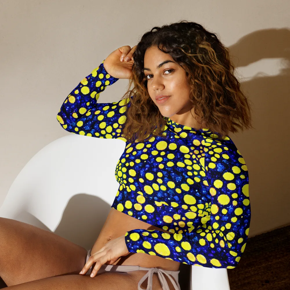 Solar Bubble on Long Sleeve Crop Top — Left Front
