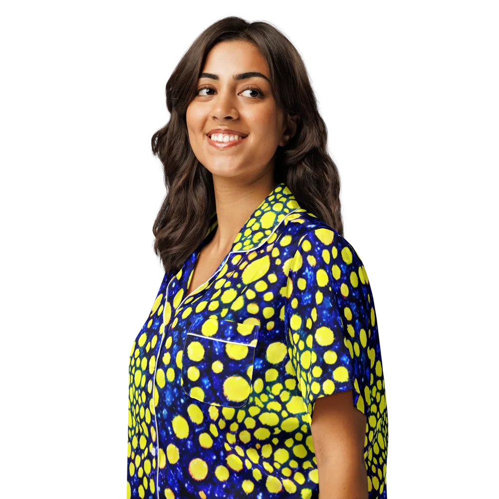Solar Bubble on Women's Short Sleeve Pajama Top — Left Front