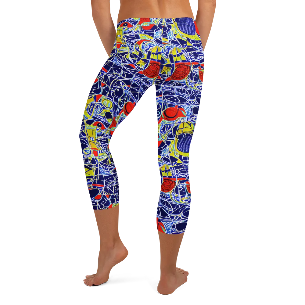 Blue Rapture on Capri Leggings — Back