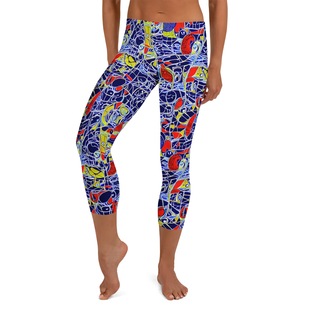 Blue Rapture on Capri Leggings — Front