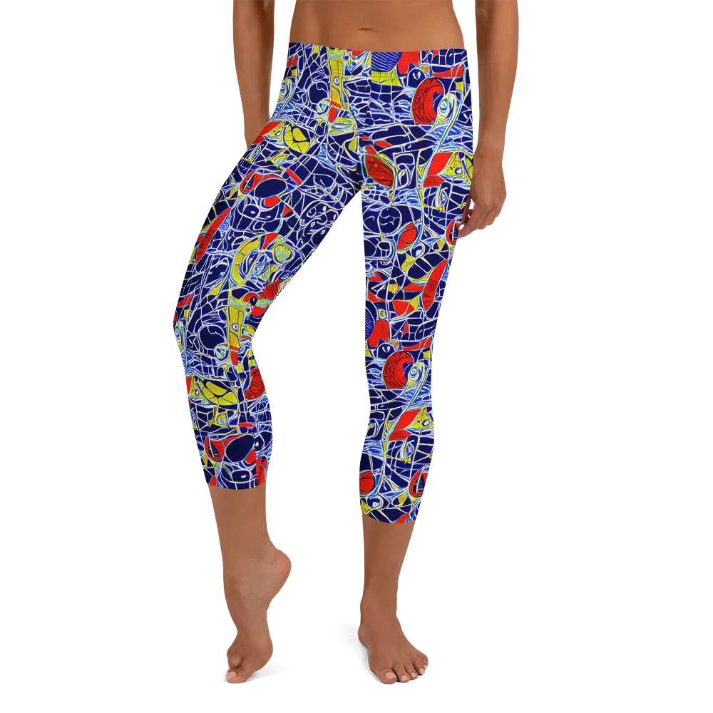 Blue Rapture on Capri Leggings — Front