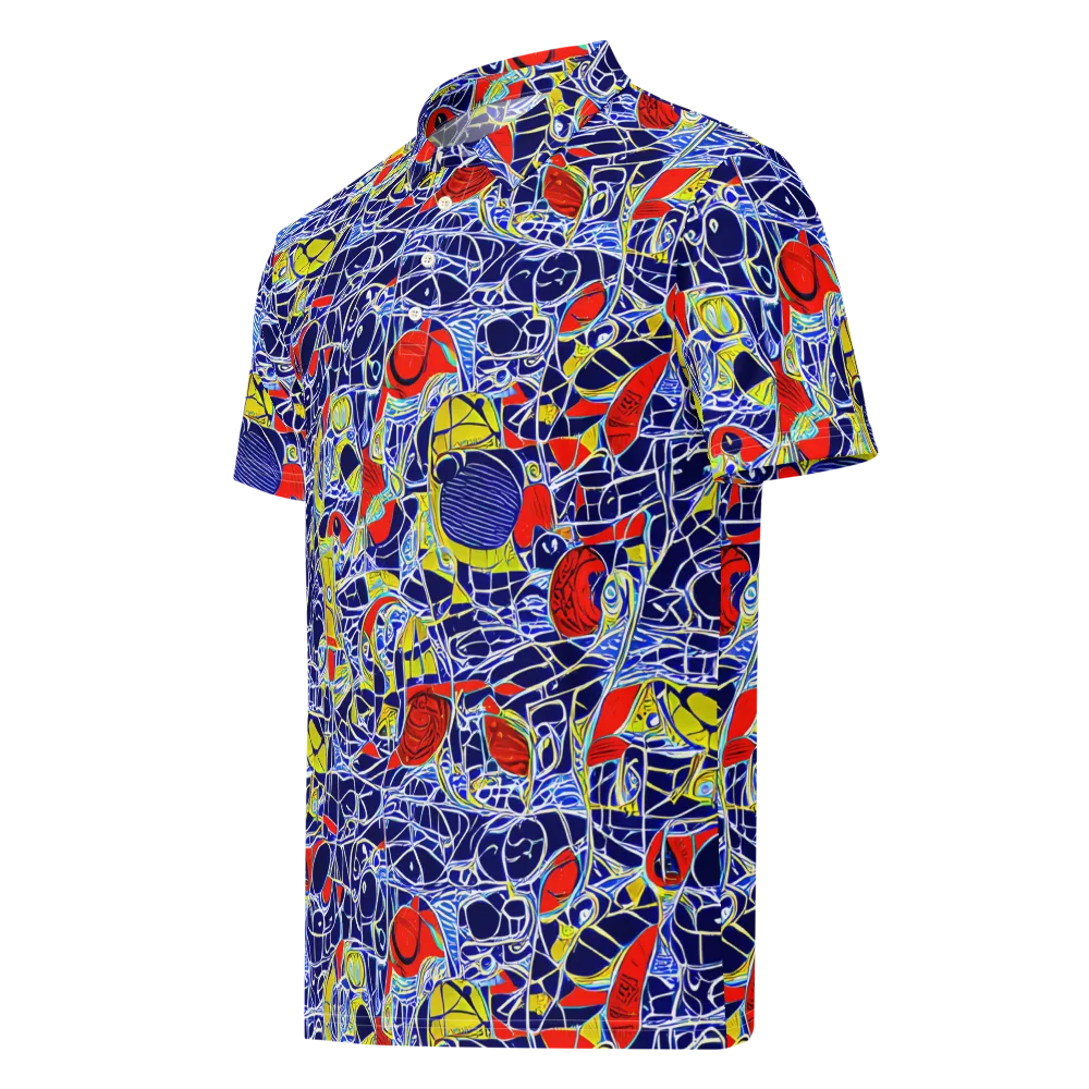 Blue Rapture on Men's Slim Fit Polo Shirt — Left Front
