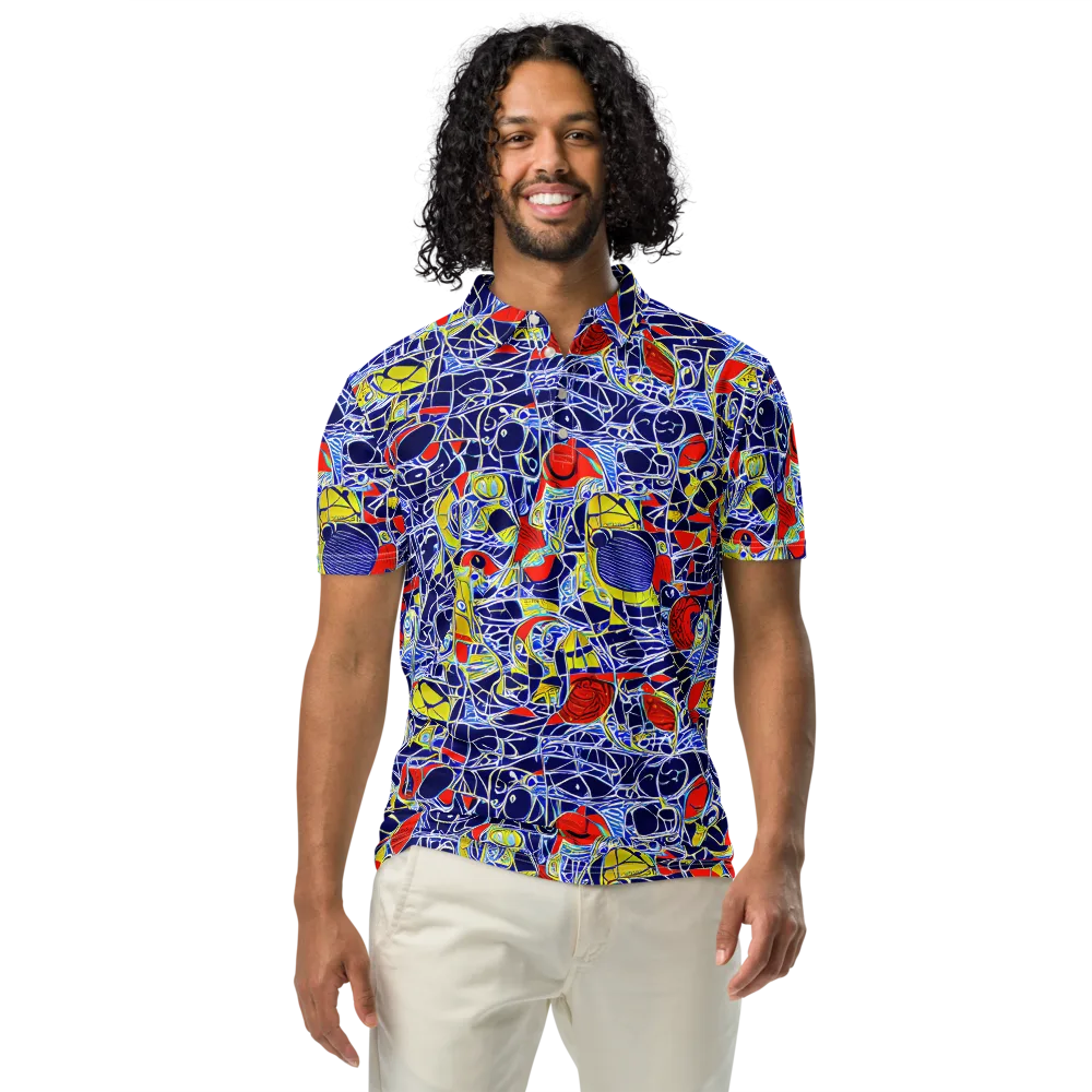 Blue Rapture on Men's Slim Fit Polo Shirt — Front
