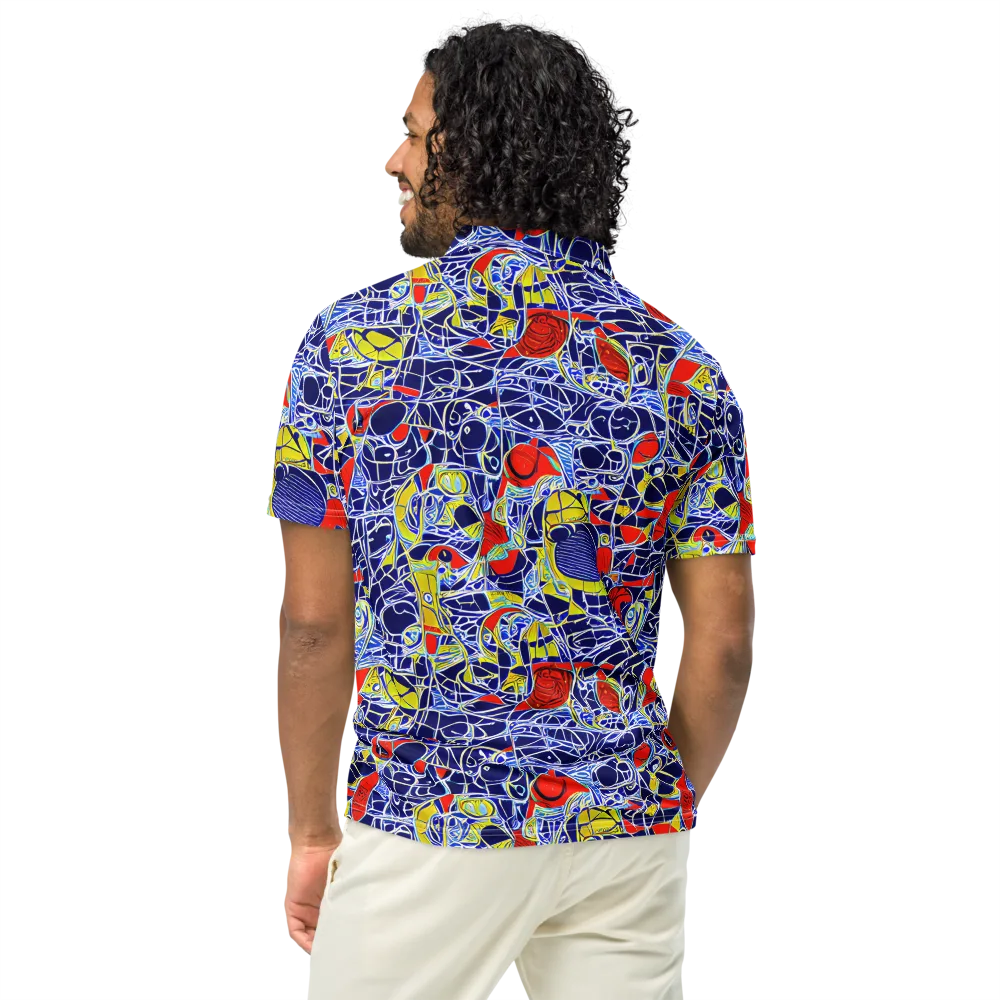 Blue Rapture on Men's Slim Fit Polo Shirt — Back