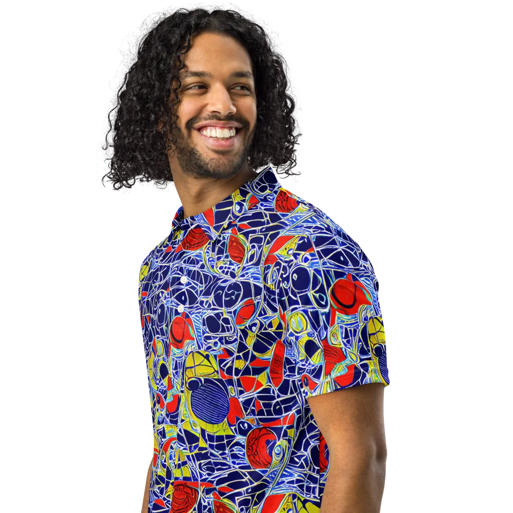 Blue Rapture on Men's Slim Fit Polo Shirt — Left Front