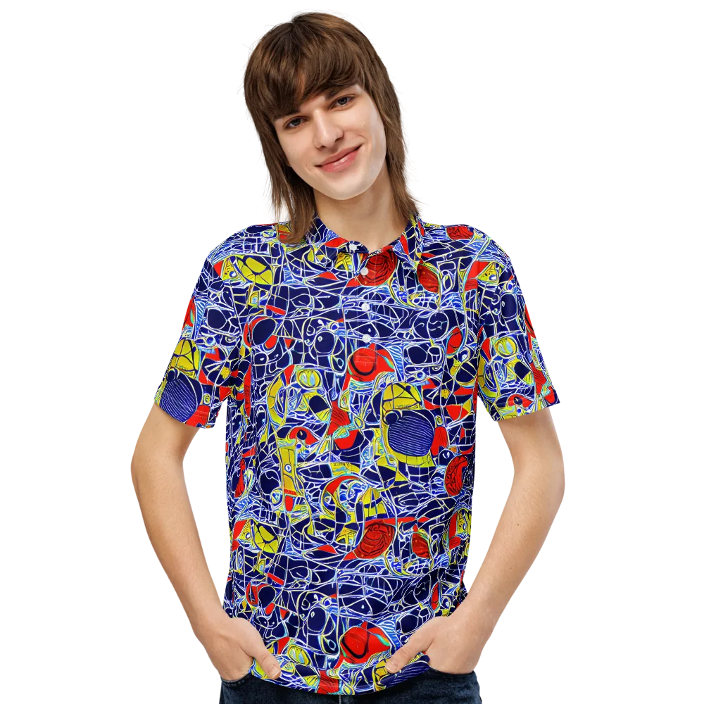 Blue Rapture on Men's Slim Fit Polo Shirt — Front