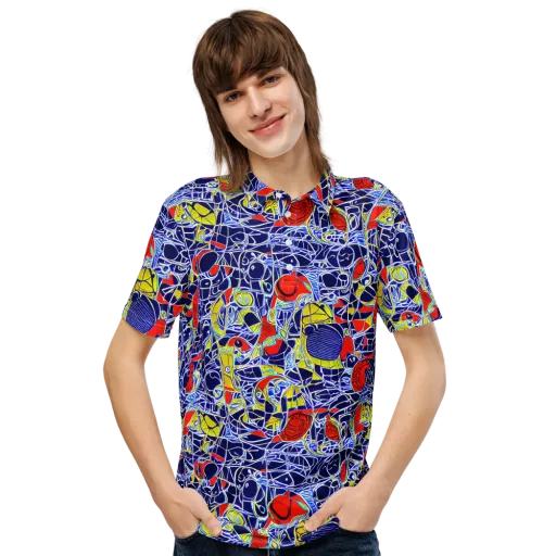 Blue Rapture on a Men's Slim Fit Polo Shirt