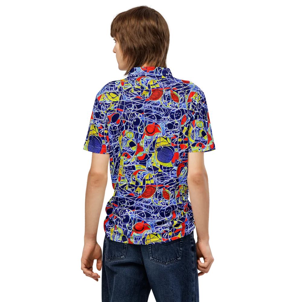 Blue Rapture on Men's Slim Fit Polo Shirt — Back