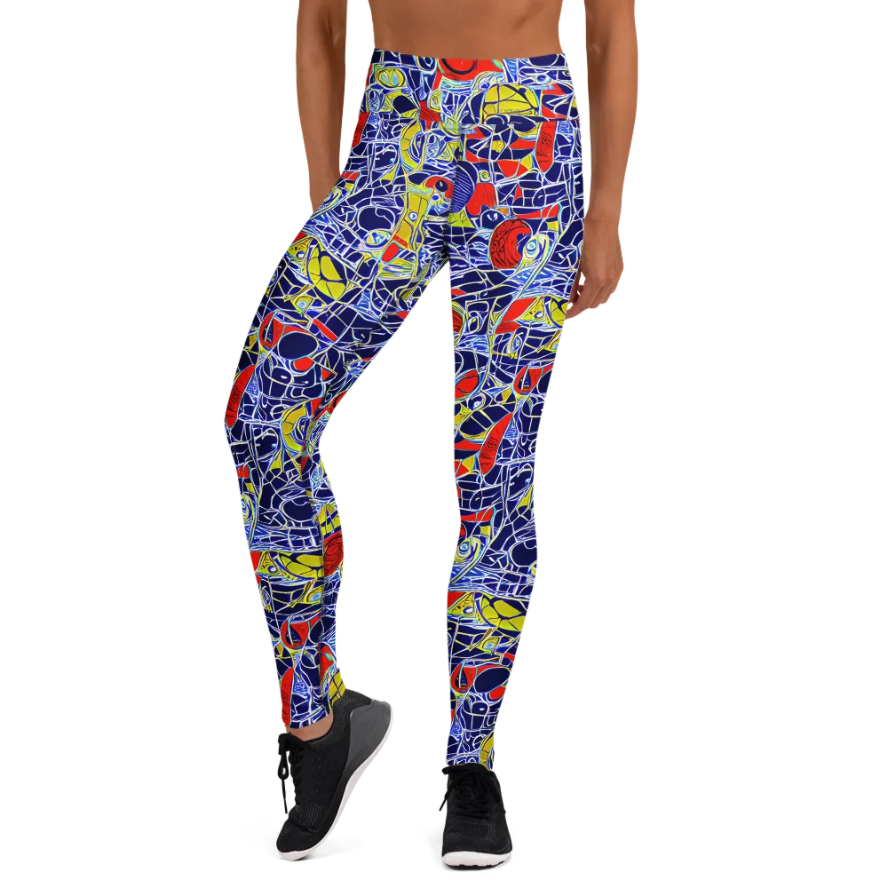 Blue Rapture on Yoga Leggings — Front