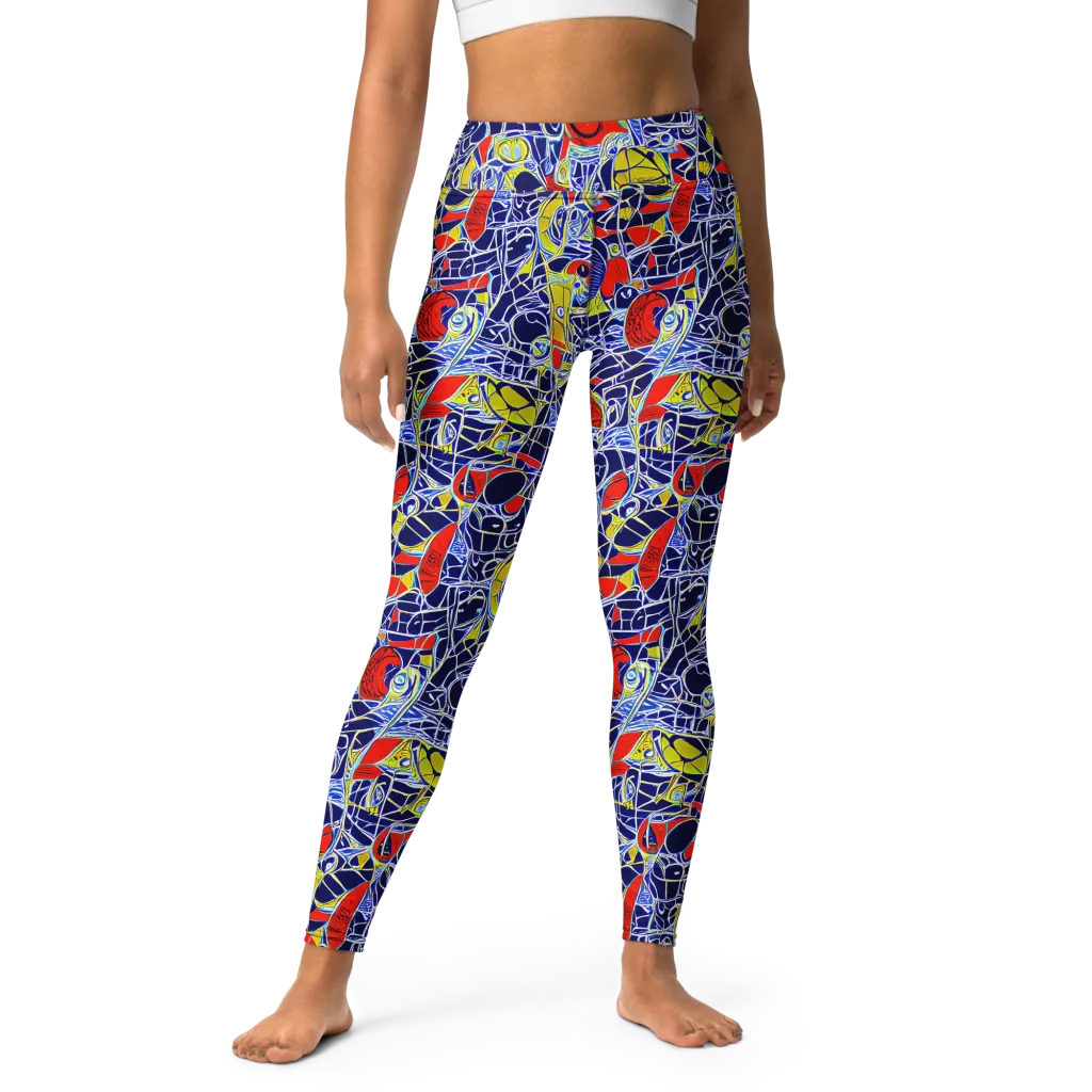 Blue Rapture on Yoga Leggings — Front