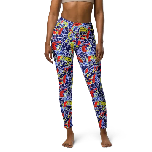 Blue Rapture on a Yoga Leggings