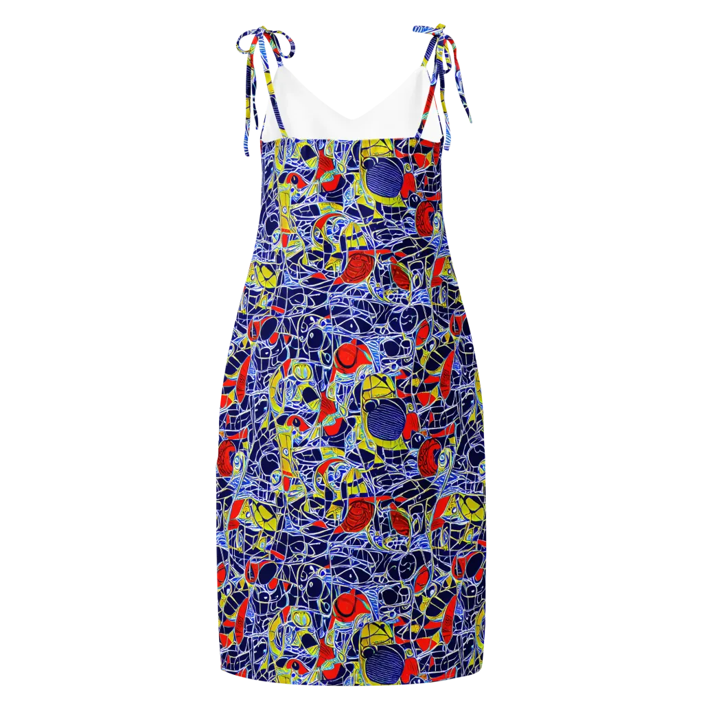 Blue Rapture on Slip Dress — Back