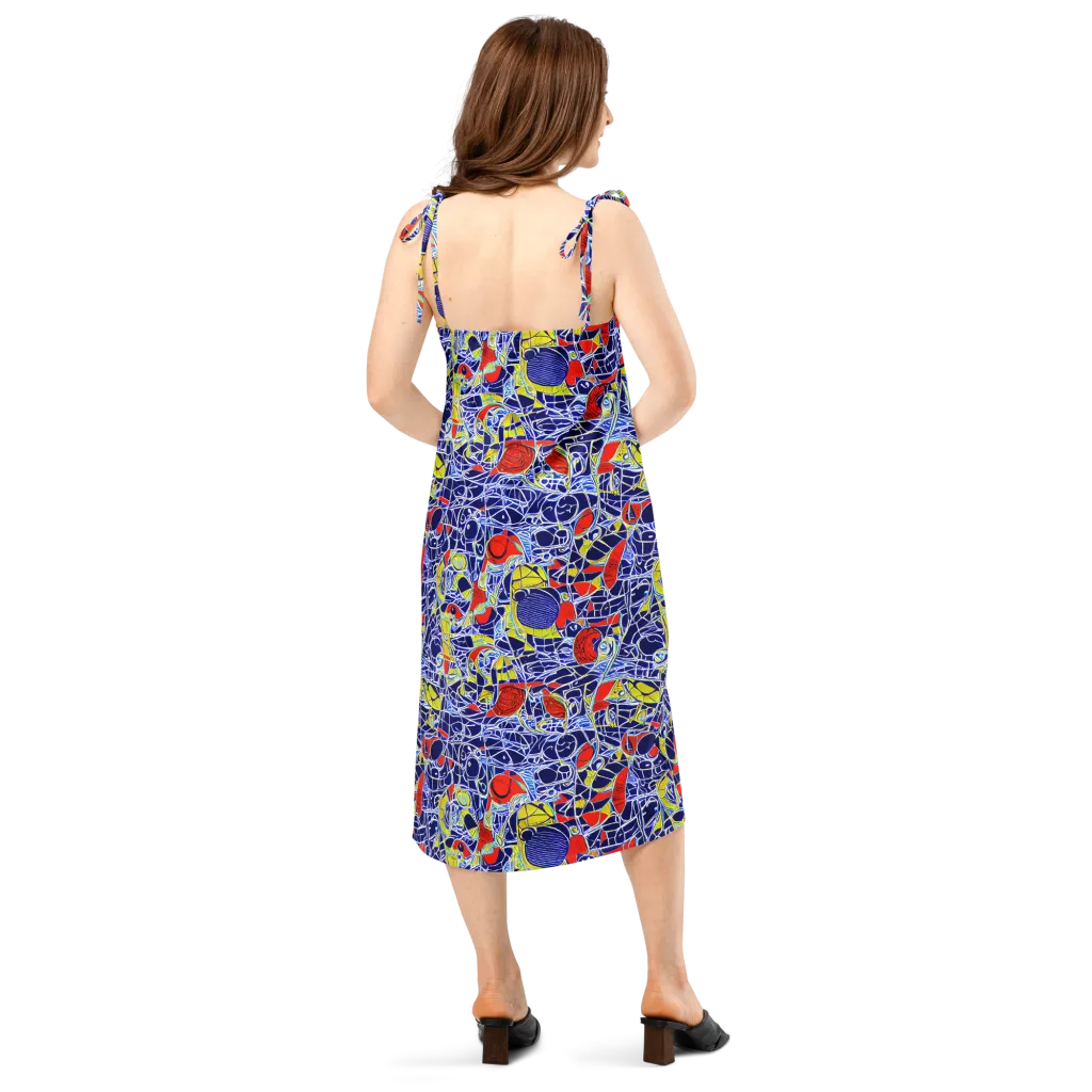 Blue Rapture on Slip Dress — Back