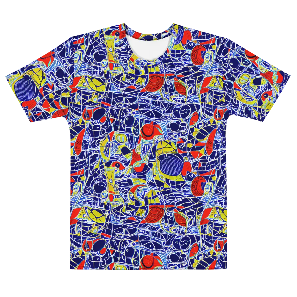 Blue Rapture on Men's Cotton Crew Neck T-Shirt — Front