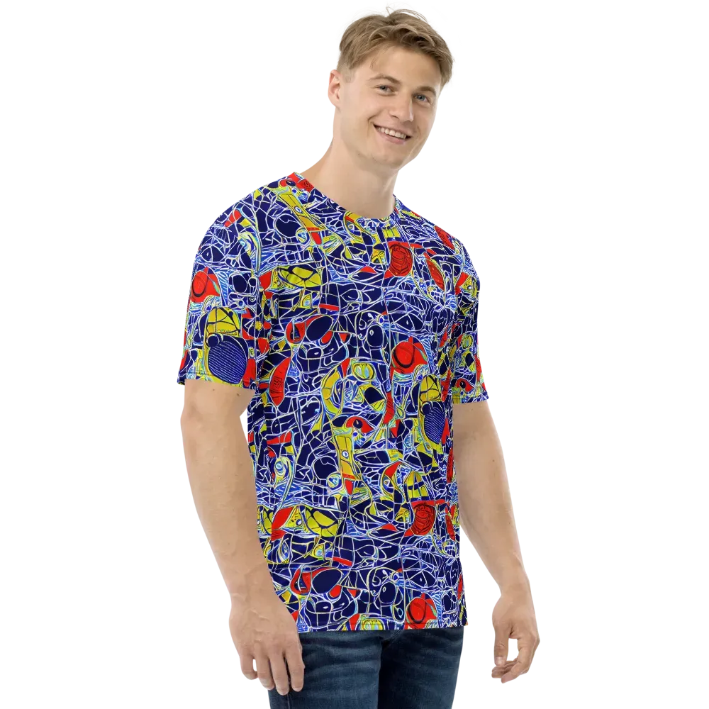 Blue Rapture on Men's Crew Neck T-Shirt — Right
