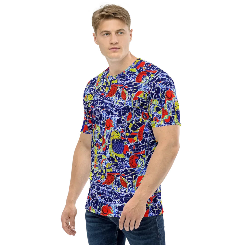 Blue Rapture on Men's Crew Neck T-Shirt — Left