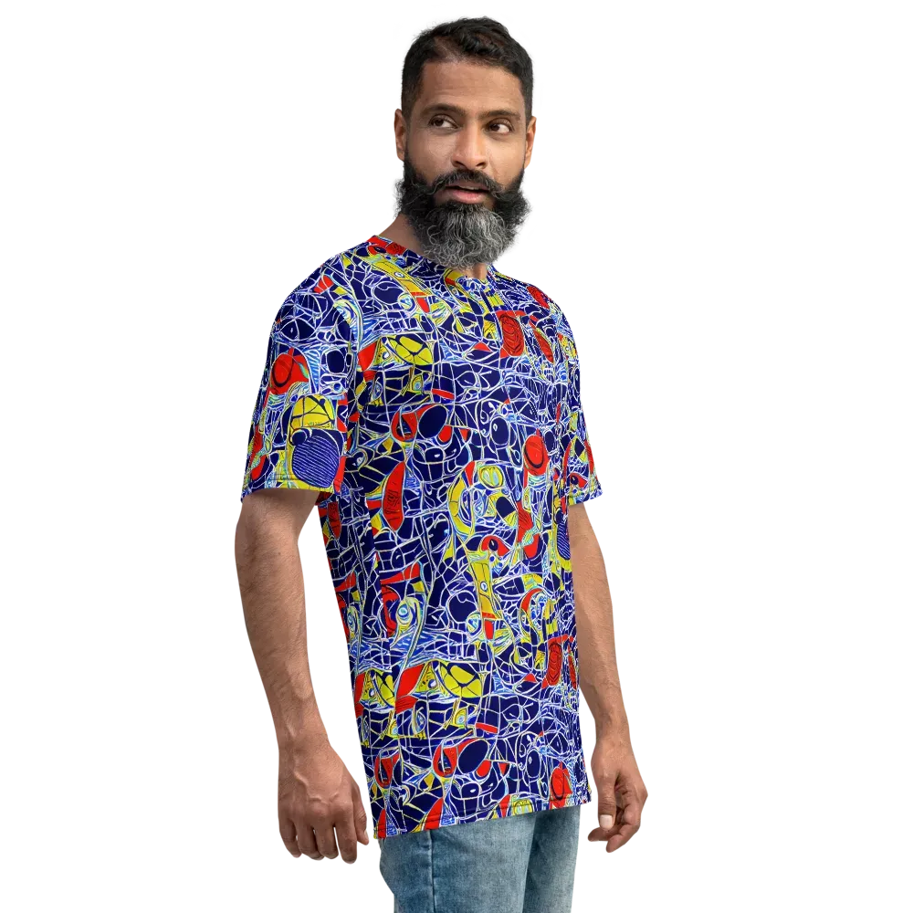 Blue Rapture on Men's Crew Neck T-Shirt — Right