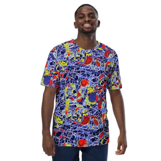 Blue Rapture on a Men's Crew Neck T-Shirt