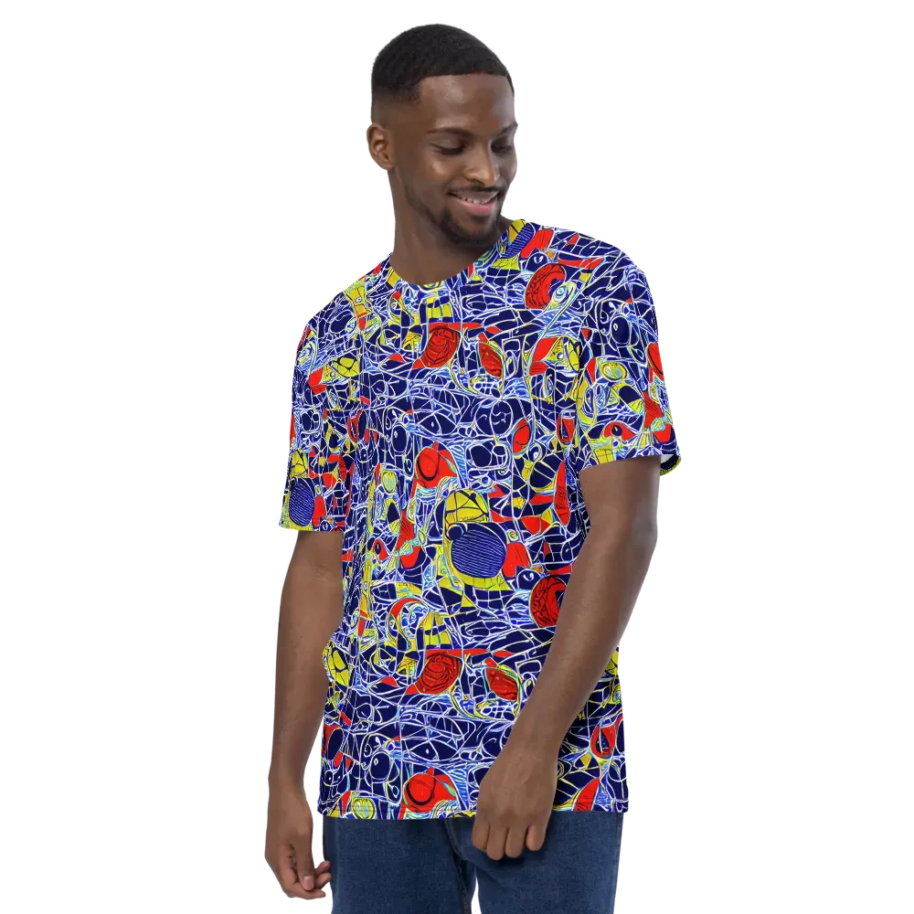 Blue Rapture on Men's Crew Neck T-Shirt — Left