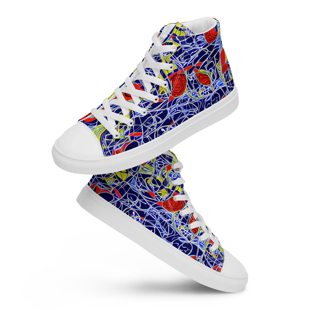 Blue Rapture on Men's High Top Canvas Shoes — Front