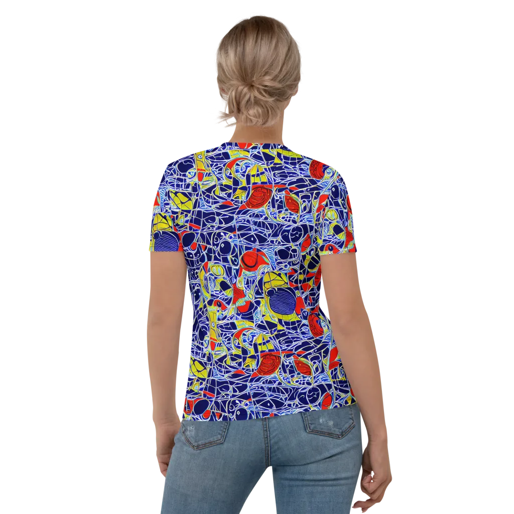 Blue Rapture on Women's Crew Neck T-Shirt — Back
