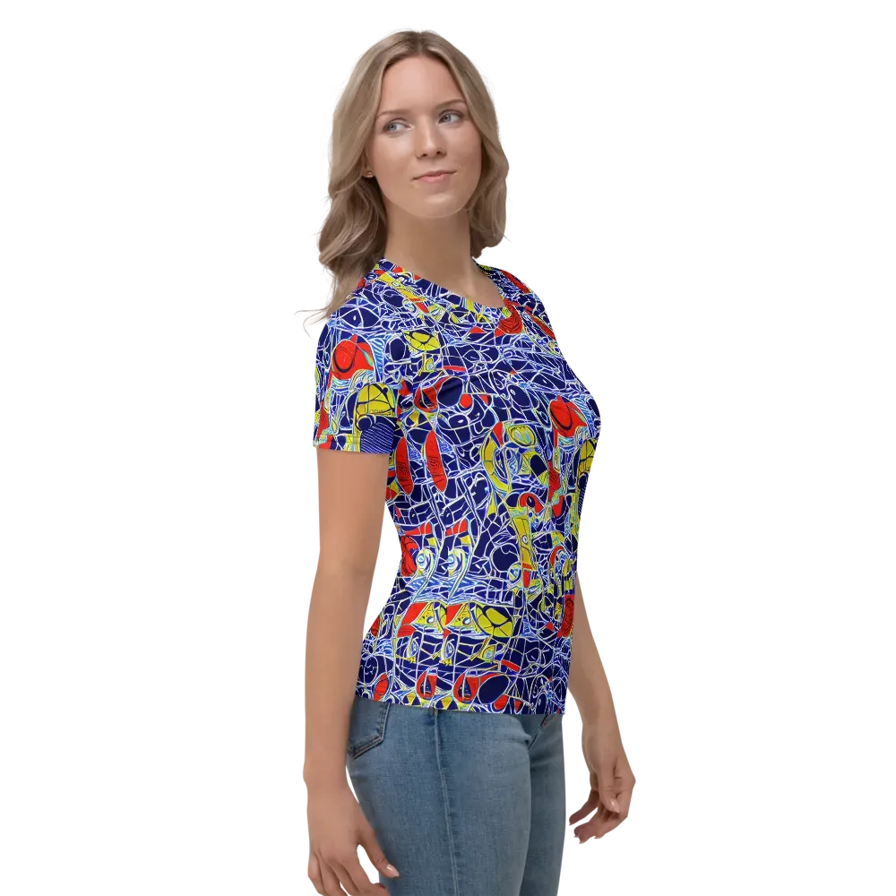 Blue Rapture on Women's Crew Neck T-Shirt — Right