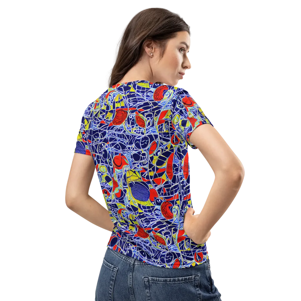 Blue Rapture on Women's Crew Neck T-Shirt — Back