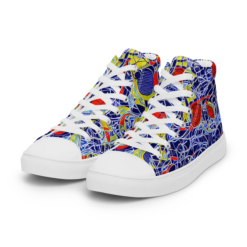 Blue Rapture on Women's High Top Canvas Shoes — Left Front