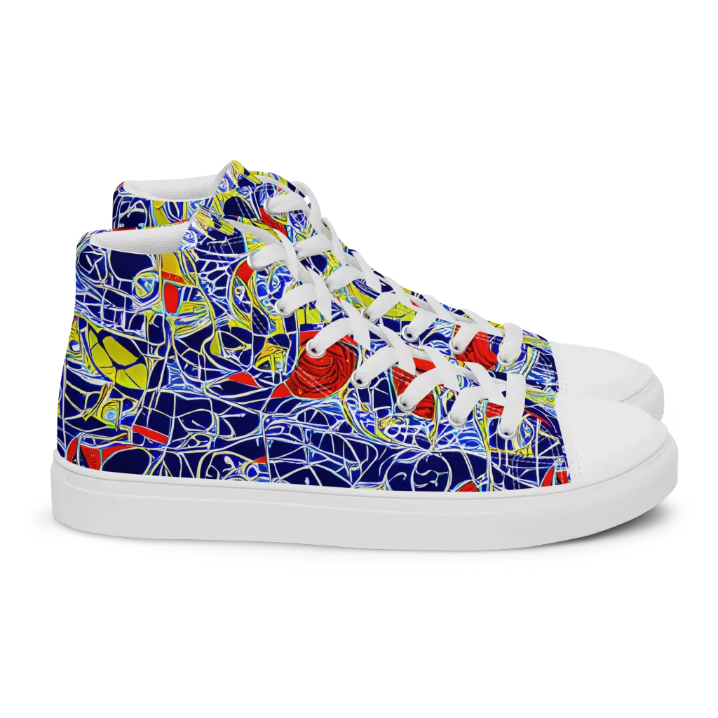 Blue Rapture on Women's High Top Canvas Shoes — Right