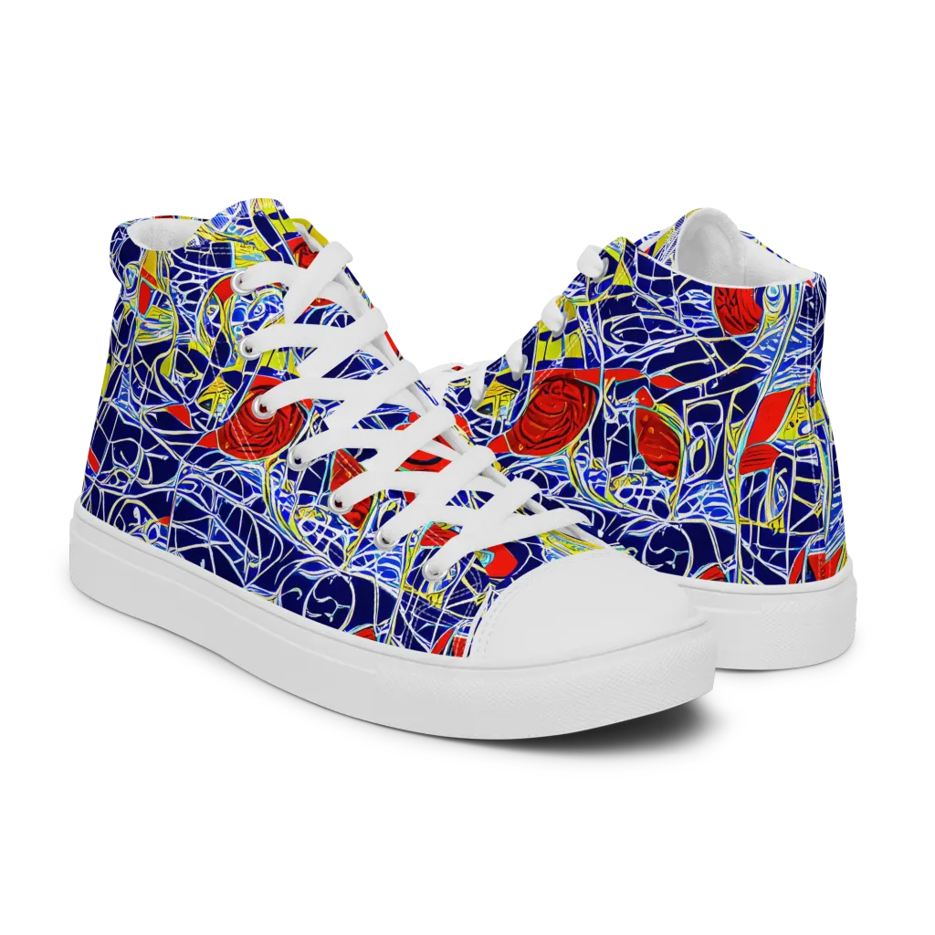 Blue Rapture on Women's High Top Canvas Shoes — Right