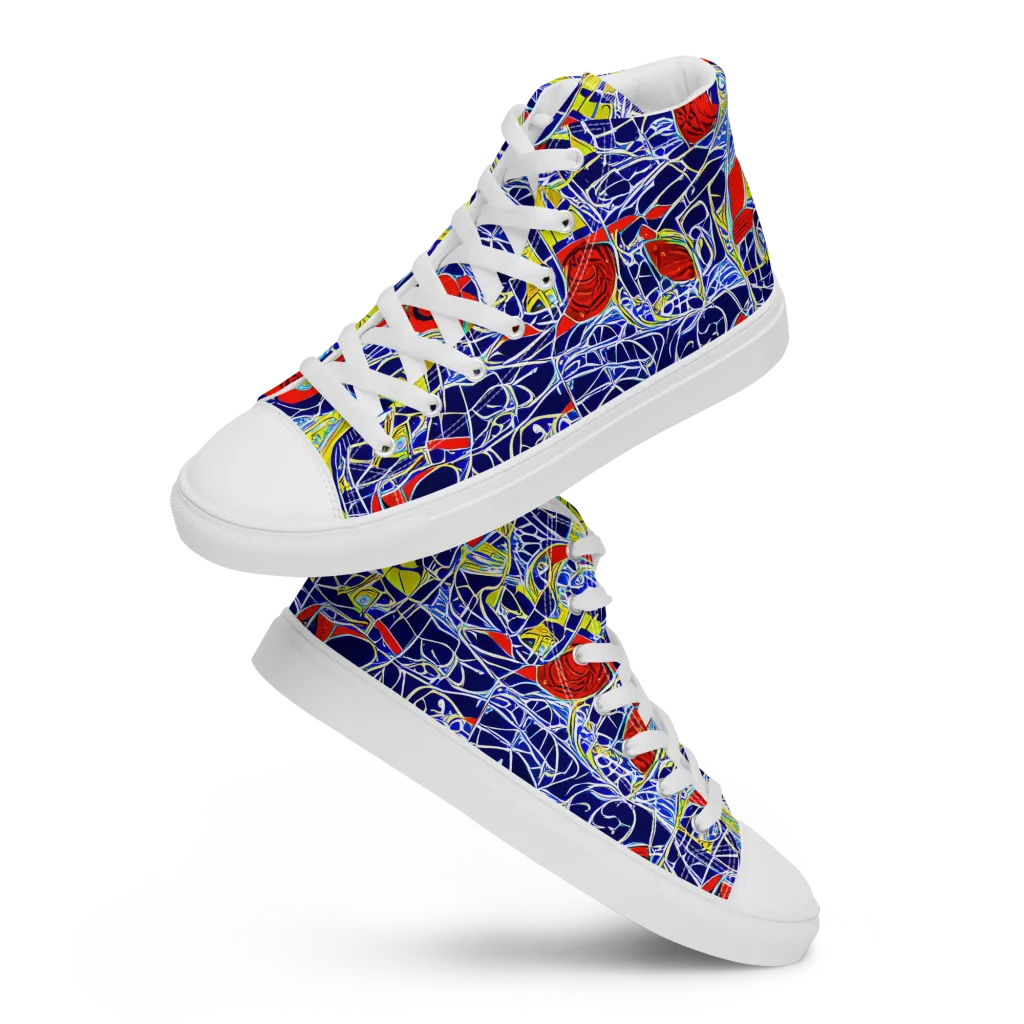 Blue Rapture on Women's High Top Canvas Shoes — Front